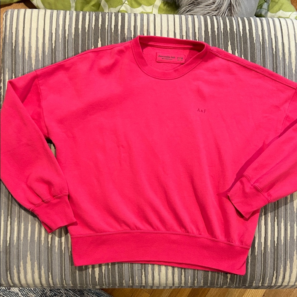 Abercrombie Kids Essential Sunday Wedge Crewneck Sweatshirt - Raspberry color
